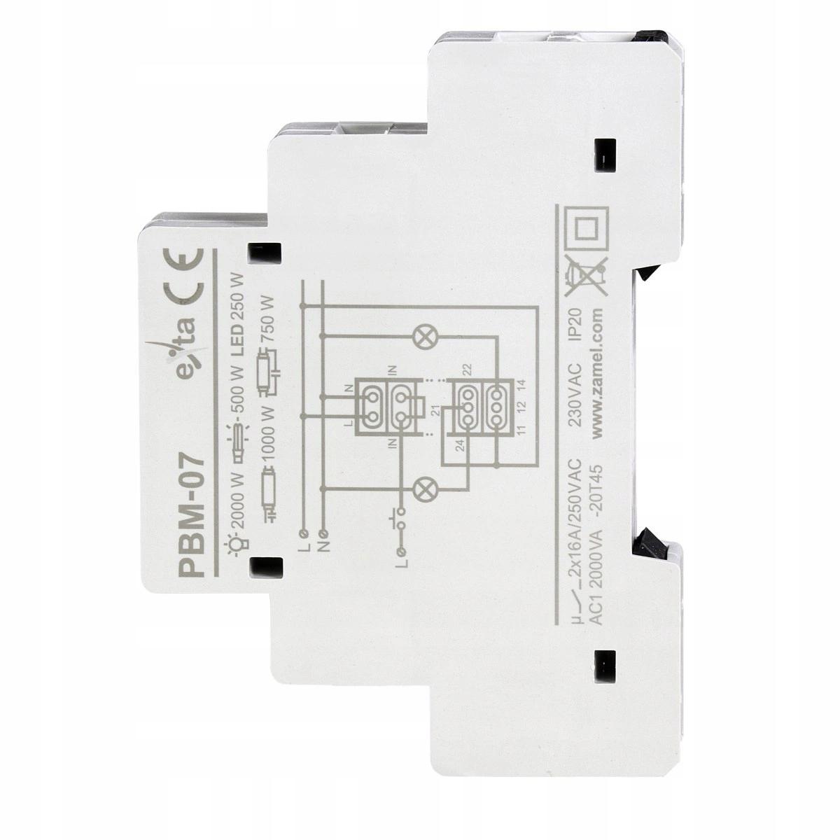ZAMEL Przekaźnik bistabilny 2-pole 230V AC PBM-07