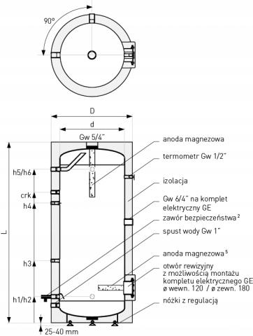 Galmet Zasobnik 500l SG bez wężownicy pionowy 48h