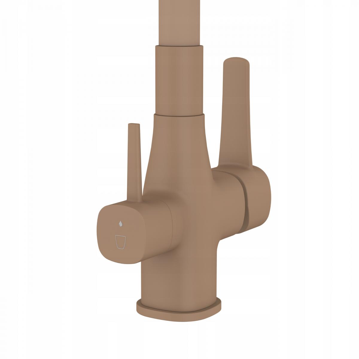 INVENA BATERIA ZLEWOZMYWAKOWA Z FILTREM GLAMOUR INVENA TREND, BEŻOWA