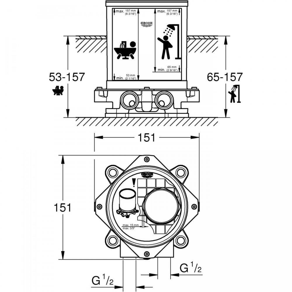 Element montażowy do wolnostojących baterii i wylewek wannowych