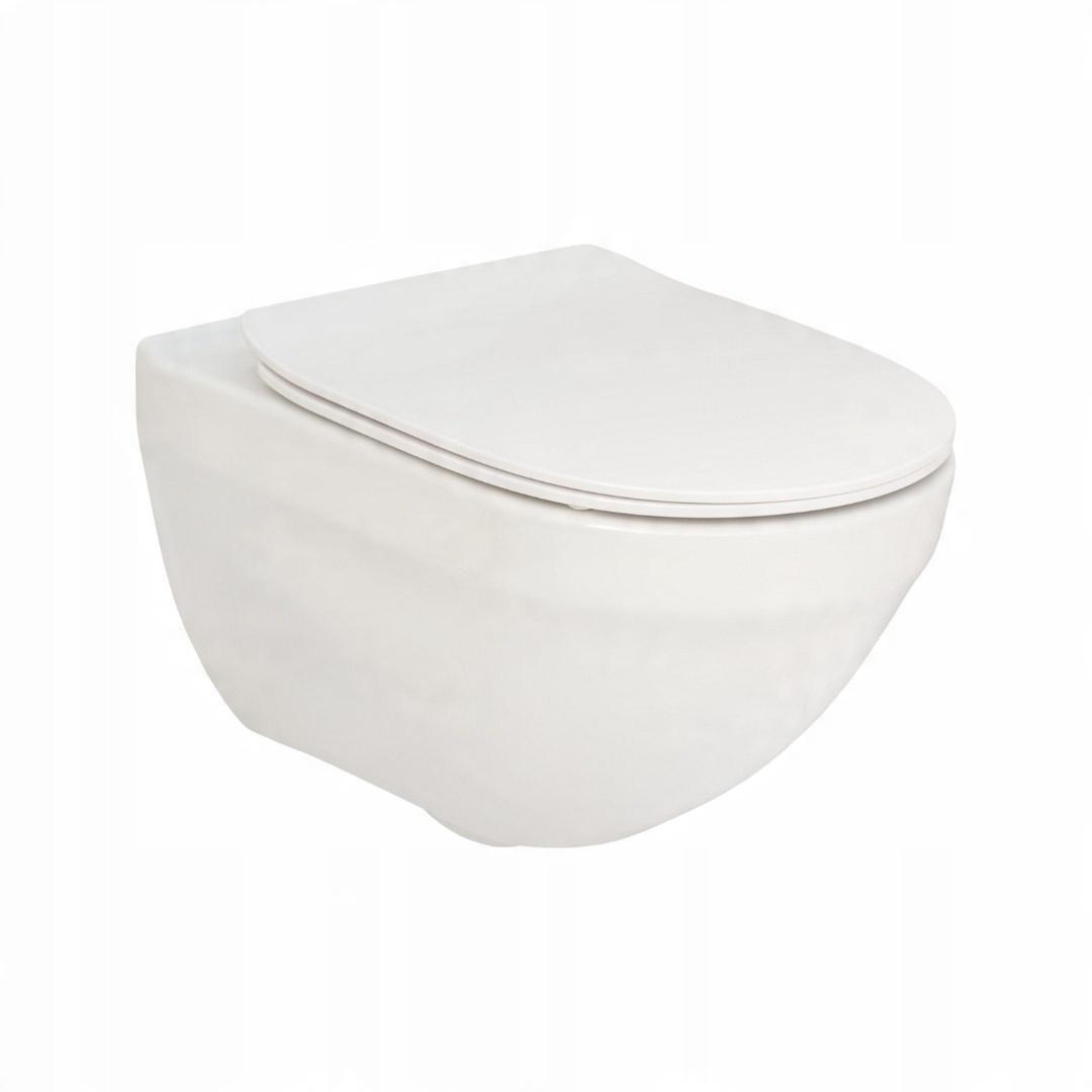 Miska wisząca HEBE 52x36cm Rimless Biały + Deska Slim wolnoopad. ROCA[16]