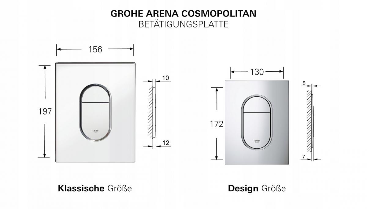 Przycisk uruchamiający GROHE Arena Cosmopolitan do WC chrom 197x156x10 mm