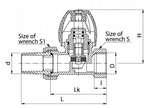 Zawór grzejnikowy zasilający prosty ACTIV niklowany 3/4 PS