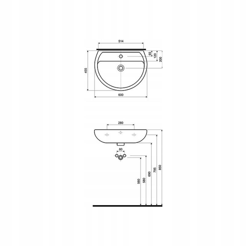 Geberit Umywalka REKORD 60x46 cm BEZ OSPRZĘTU 48h