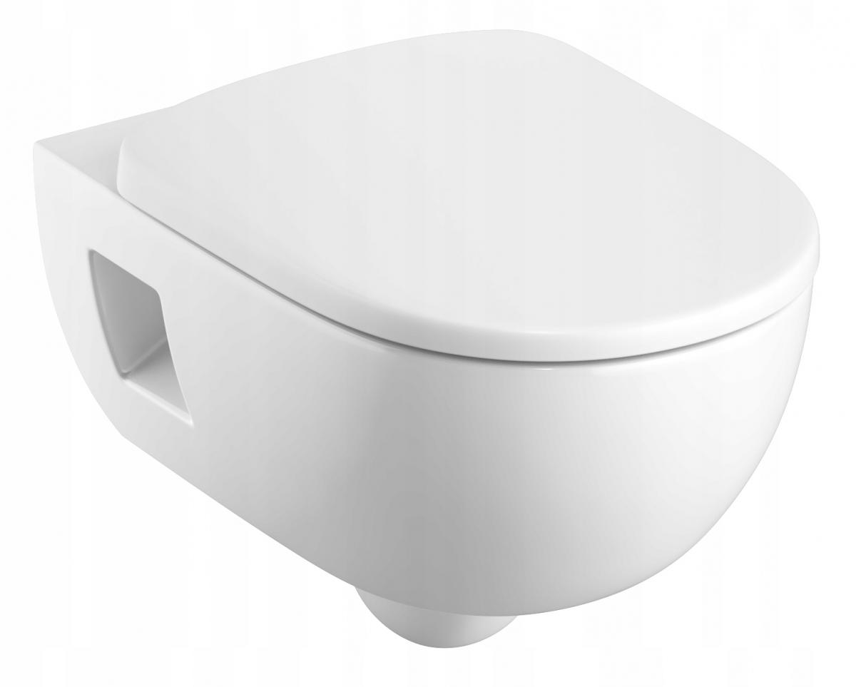 Miska wisząca WC Selnova, lejowa, B36 cm, H33 cm, T53 cm, częściowo ukryte