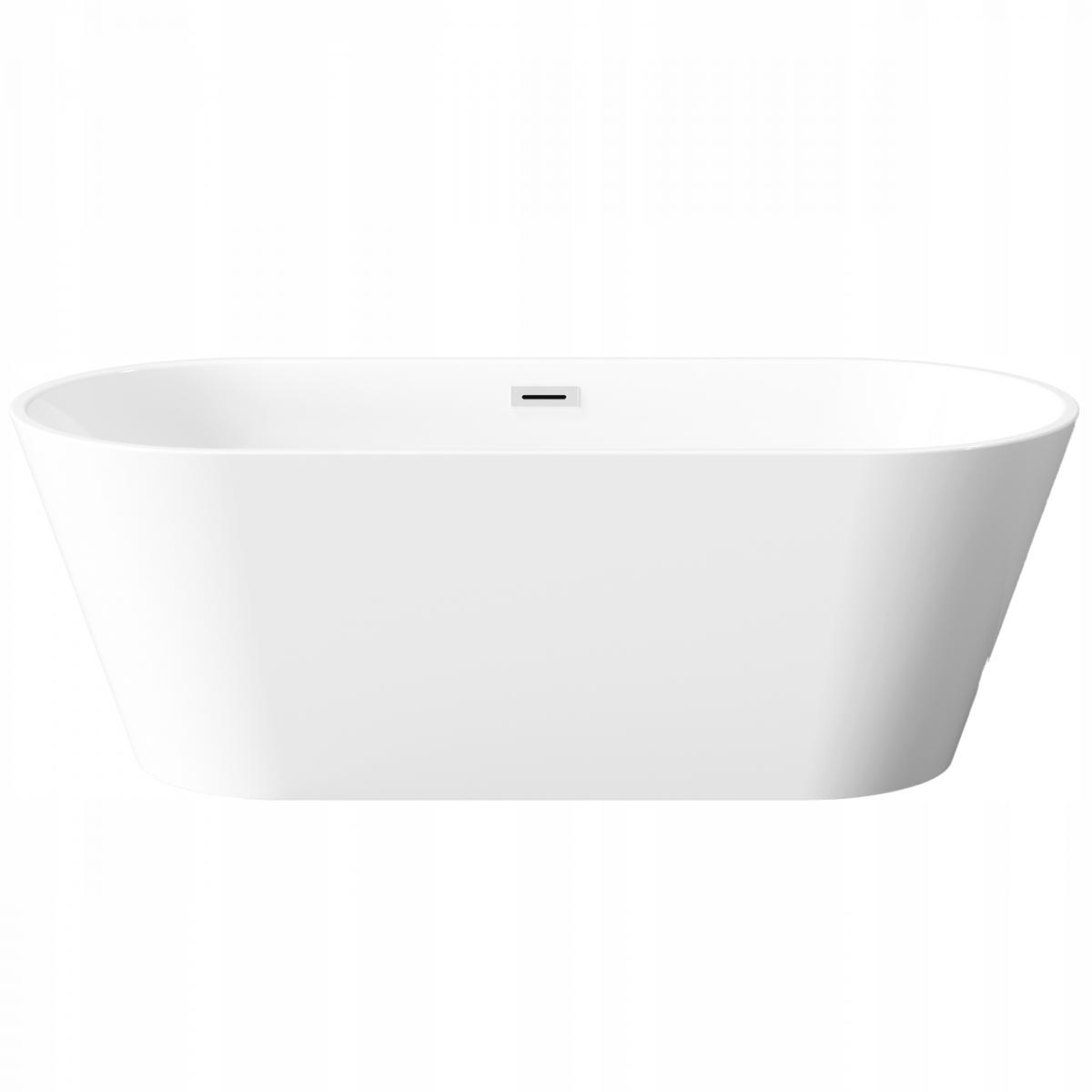 INVENA WANNA WOLNOSTOJĄCA 170 CM LIMNOS Z SYFONEM CHROM