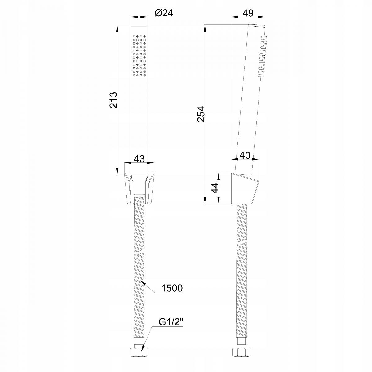 INVENA ZESTAW NATRYSKOWY 1-PUNKTOWY ALONIA, CHROM 1F