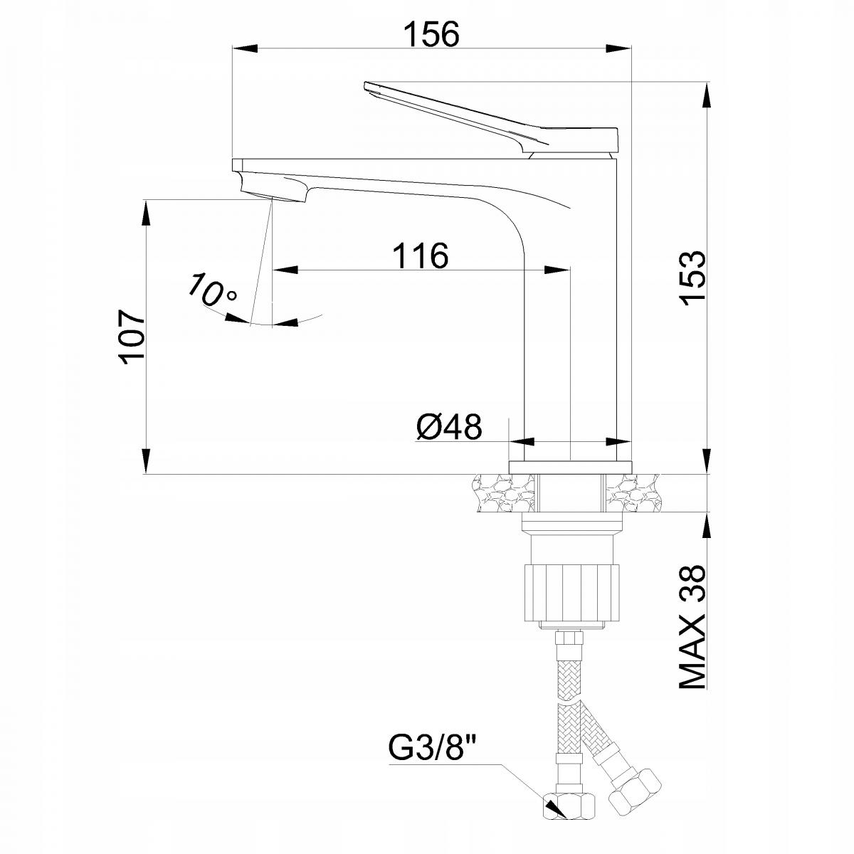 INVENA BATERIA UMYWALKOWA ALONIA INVENA TREND, CHROM