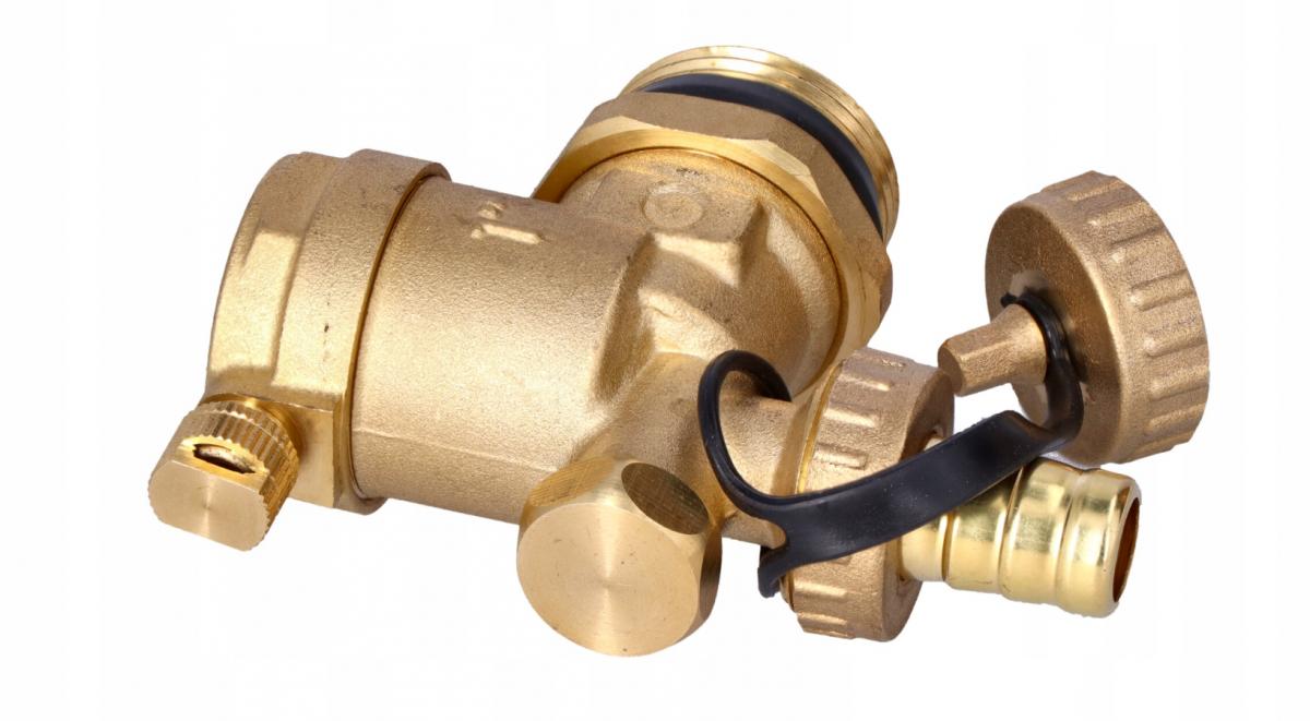 Trójnik z odpowietrznikiem KAN-THERM wraz z zaworem spustowym - G1 48h