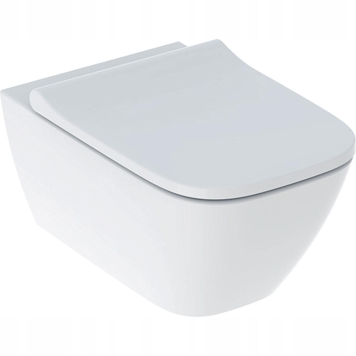 Zestaw wiszącej miski WC Smyle Square lejowa, B35.5 cm, H37.5 cm, T54 cm, u