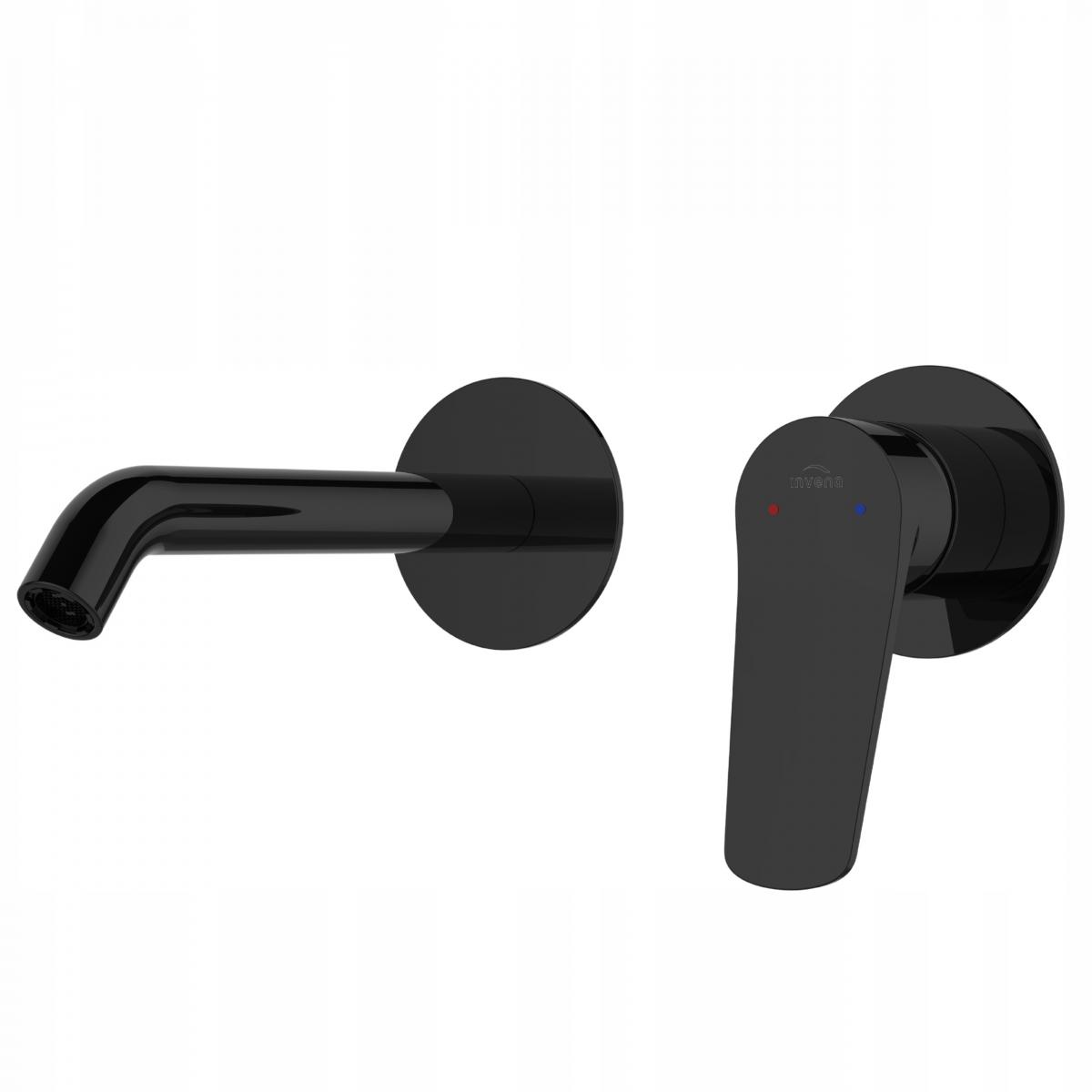 INVENA BATERIA UMYWALKOWA PODTYNKOWA ALONIA INVENA TREND, CZARNY POŁYSK