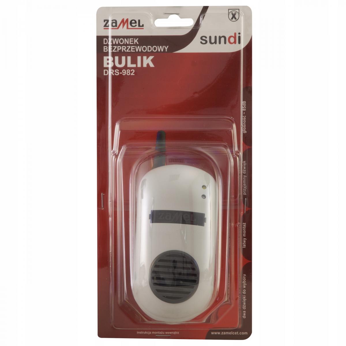 ZAMEL Dzwonek bezprzewodowy sieciowy Bulik, DRS-982 230V, biały