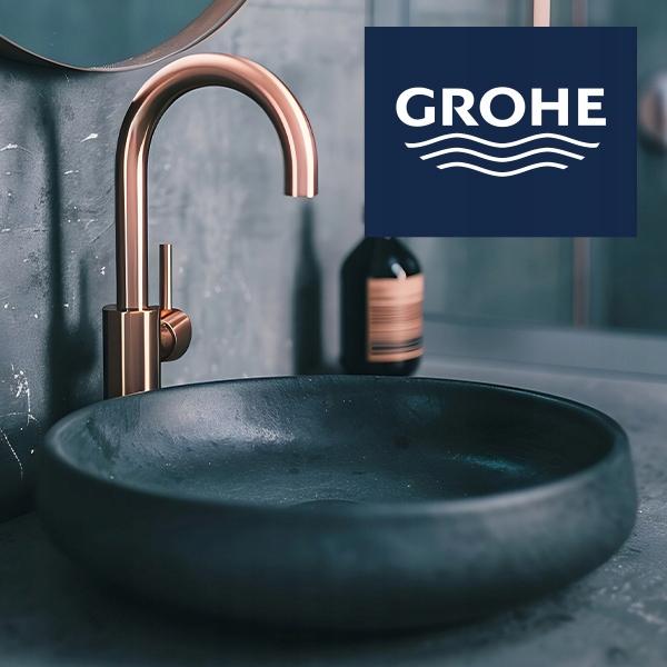 Bateria wannowa ścienna GROHE BauLoop 1-uchwyt. 2-otworowa mosiężna chrom