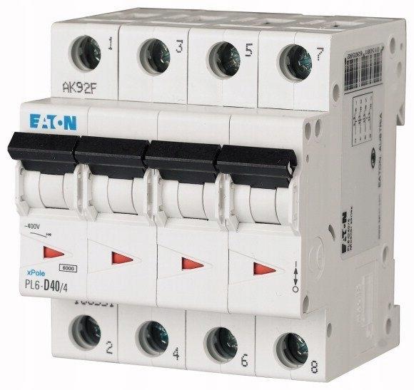 EATON Wyłącznik nadprądowy 6kA PL6-C40/4