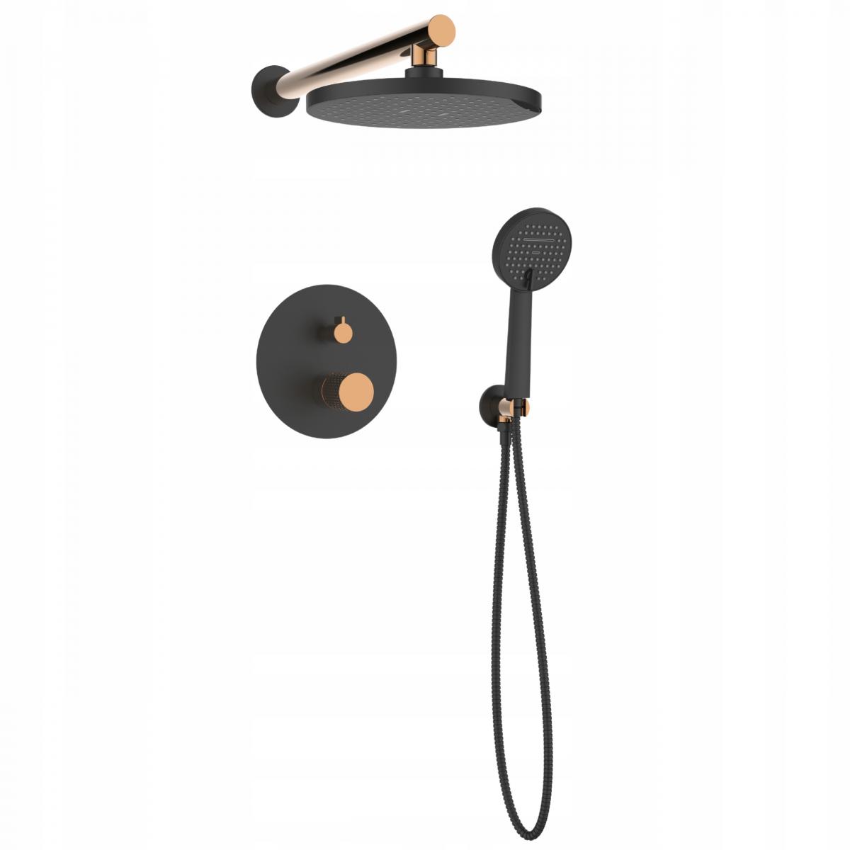 INVENA ZESTAW PODTYNK Z BATERIĄ PODT 2F MOONLIGHT TREND CZARNY/ROSE GO