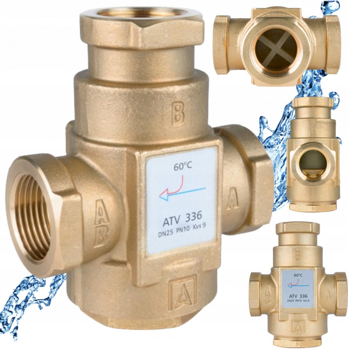 AFRISO Zawór temperaturowy ATV 336, DN25, Rp 1 cal, kvs 9, 60°C