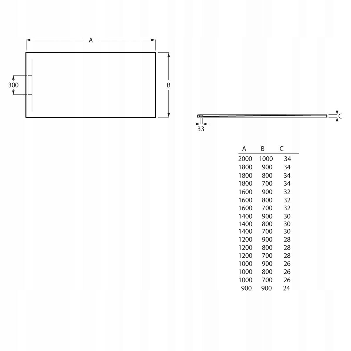 Brodzik prysznic kompozyt STONEX prostokąt z antypoślizgowym dnem 80x120x3