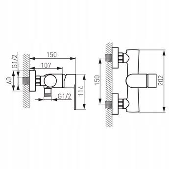 FERRO Bateria prysznicowa Algeo ścienna chrom 48h