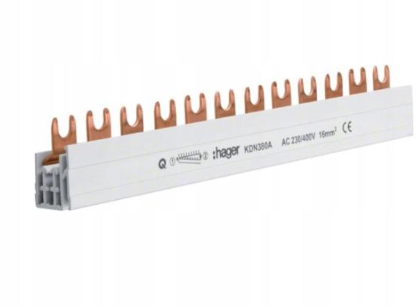 HAGER Szyna grzebieniowa widełkowa pozioma 3P 16mm2 12M