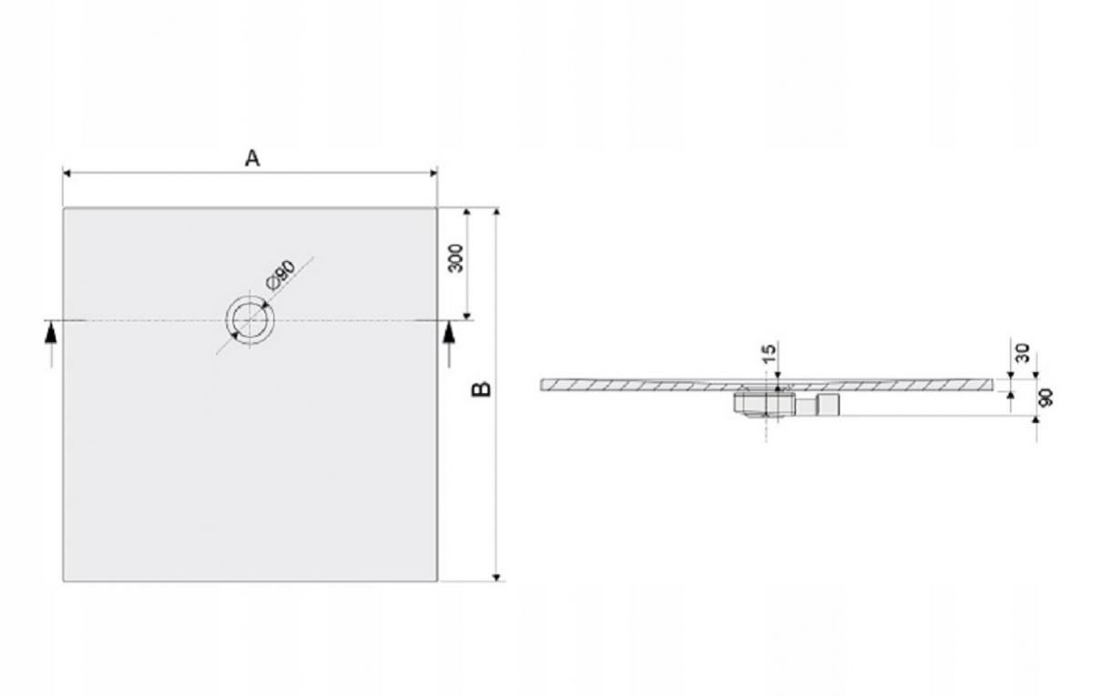 Brodzik min prostokąt 80x160x3 cm SANPLAST Open Mineral B-M/OPEN z syfon