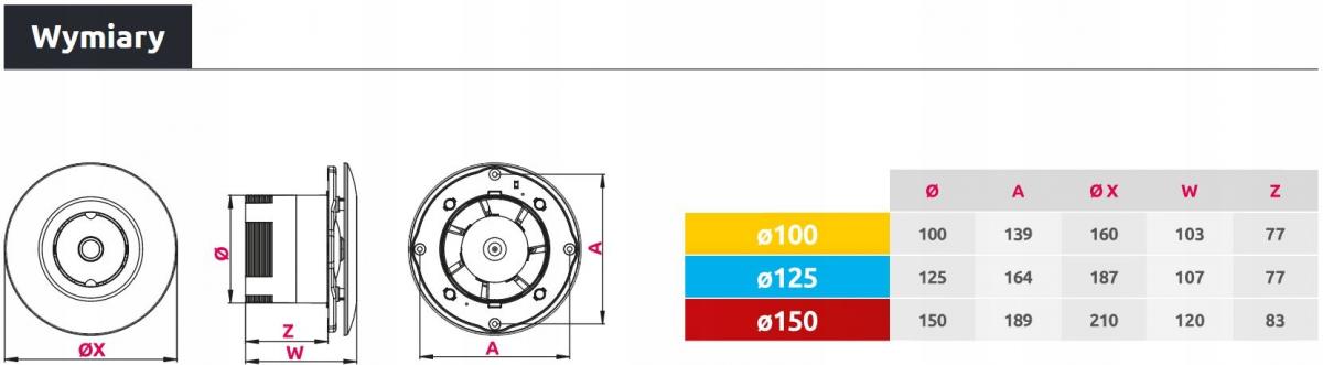 AWENTA Wentylator sufitowy WXO100-kostka