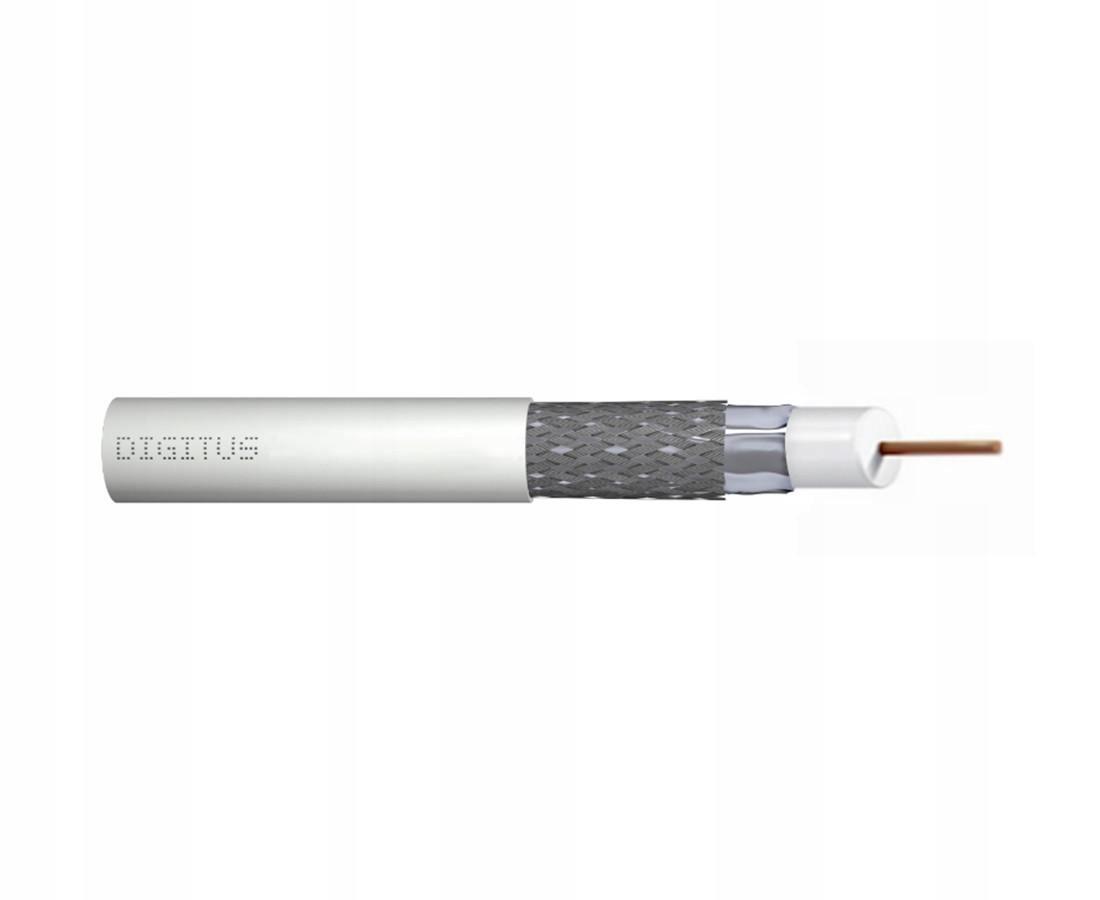 Kabel koncentryczny DIGITUS RG-6, 75 Ohm, ekran (2 x folia +oplot 77%), Eca
