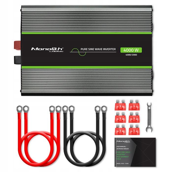 Przetwornica napięcia Monolith | 2000W | 4000W | 12V na 230V | Czysty Sinus