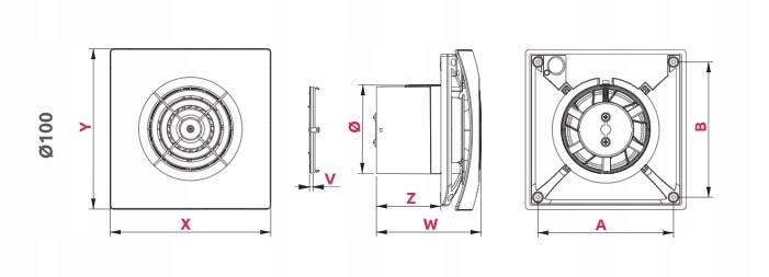 AWENTA Wentylator wyciąg RETIS WR100W-włacz.pociąg.