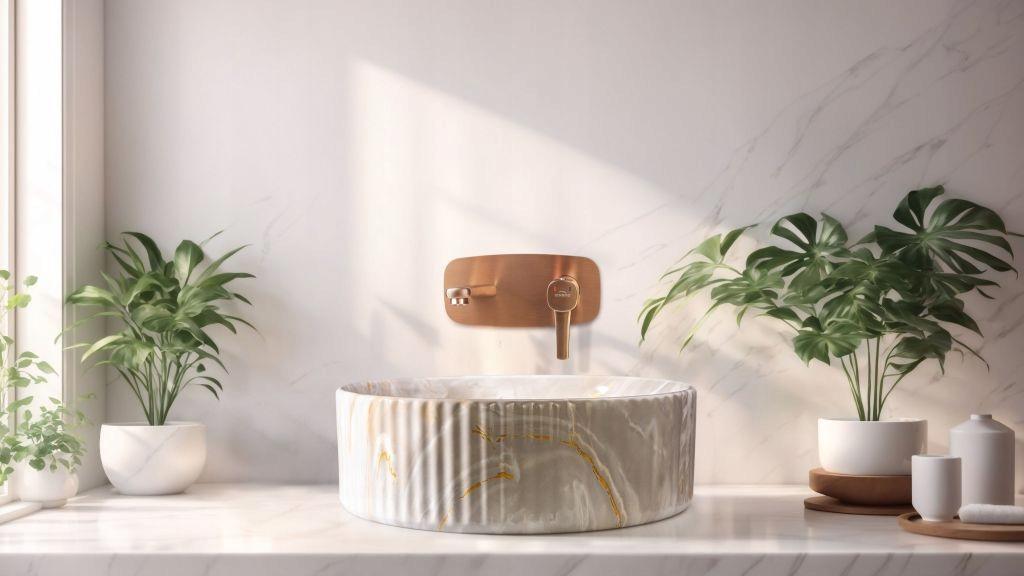 INVENA BATERIA UMYWALKOWA PODTYNKOWA GLAMOUR MIEDŹ INVENA TREND