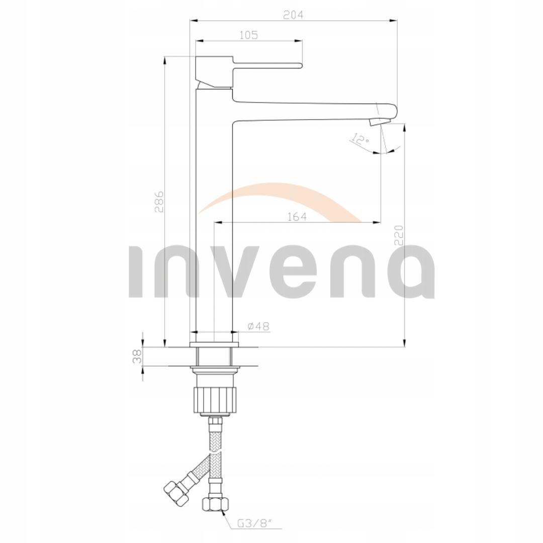 INVENA BATERIA UMYWALKOWA WYSOKA GLAMOUR INVENA TREND MIEDŹ