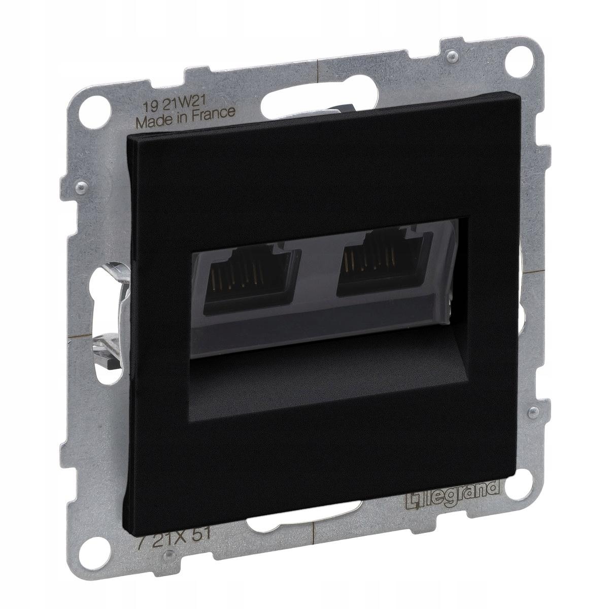 LEGRAND Gniazdo 2XRJ45/kat 5E UTP, CZARNY SUNO