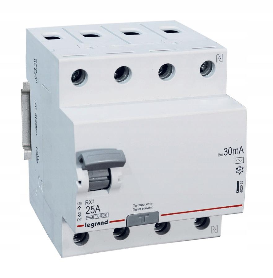 LEGRAND Wyłącznik różnicowoprądowy RX3 4P 25A 30MA TYP AC