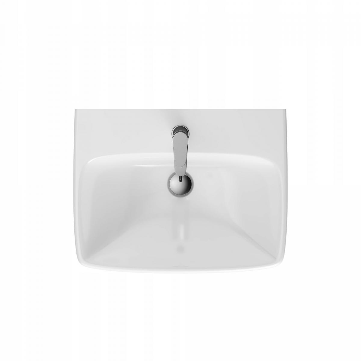 Umywalka Selnova Square B60 cm, H18 cm, T46 cm, z przelewem, z otworem na b