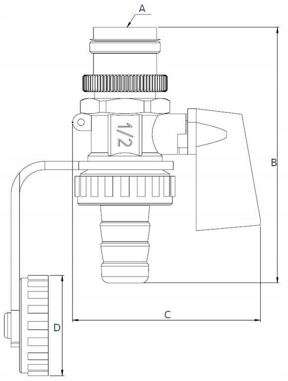 Zawór spustowy niklowany do napełniania i opróżniania instalacji KFE 1/2