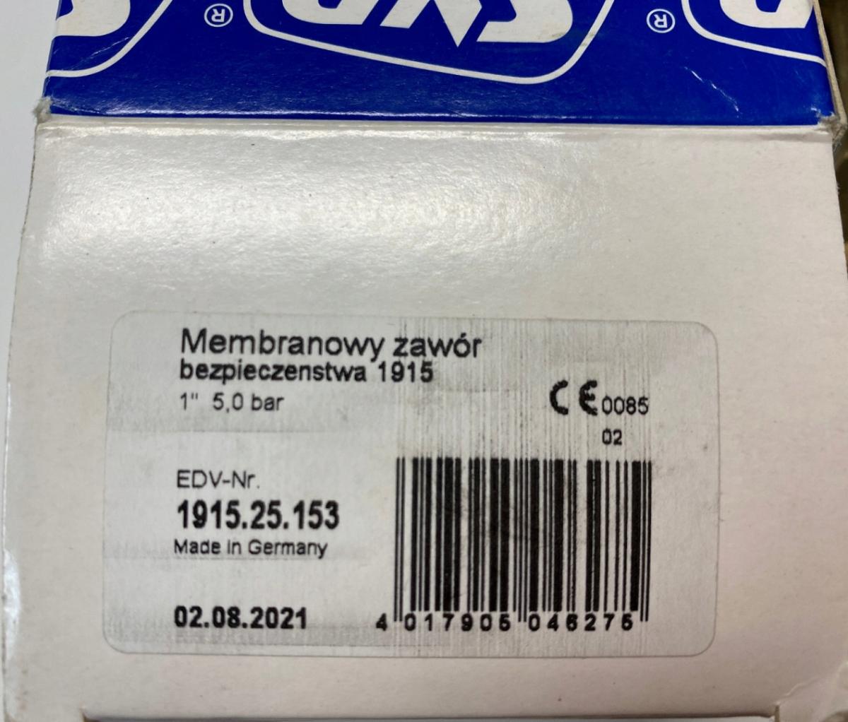 SYR Zawór bezpieczeństwaeństwa 5.0bar 1915 1 cal