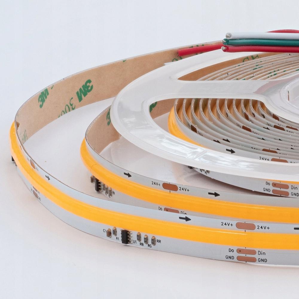 Taśma LED NEXTEC, 24V, COB, 12W, 360 LED, IP20, 3000K Digital IC, SM16703/W