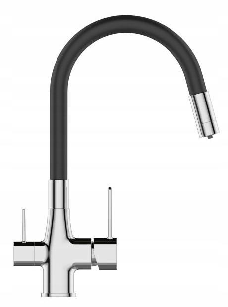 INVENA BATERIA ZLEWOZMYWAKOWA Z FILTREM GLAMOUR TREND, CHROM / CZARNA