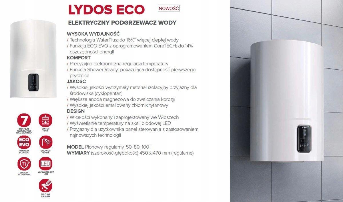 Podgrzewacz elektryczny poj 100l 1.8 kW 8 bar ARISTON LYDOS ECO 100