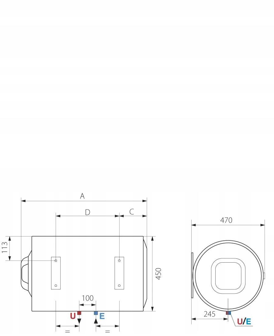 Podgrzewacz elektr. poj poziomy 100l 1.8 kW 8 bar ARISTON PRO1 ECO 100 H