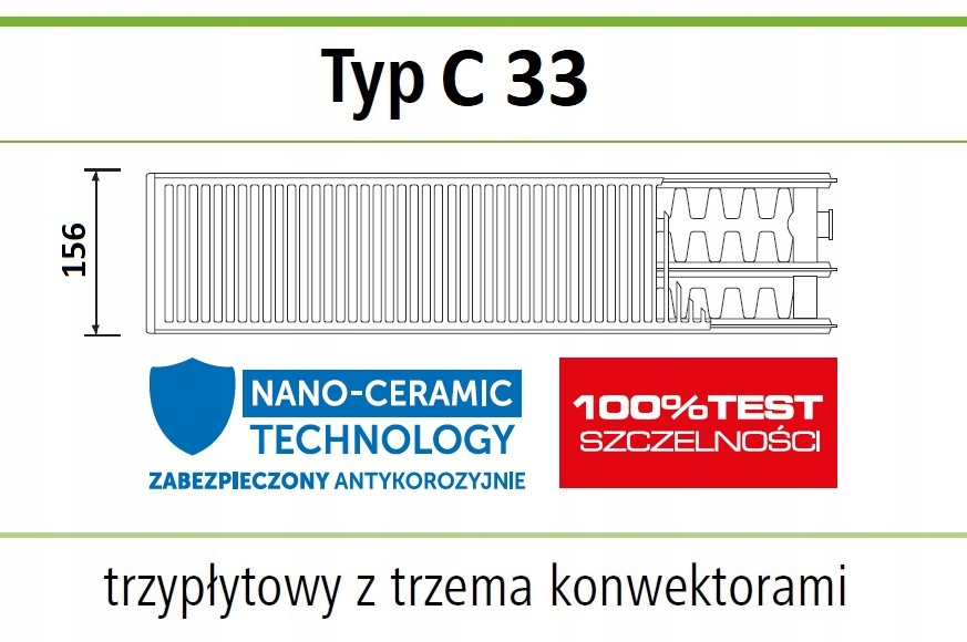 Grzejnik stalowy IDMAR C 33 300x1400 boczny