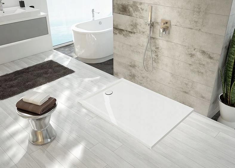 Brodzik min prostokąt 80x130x3cm SANPLAST Space Mineral B-M/SPACE S z syfon