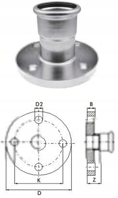 KAN-therm Kołnierz PN16 Inox - 76.1 DN65