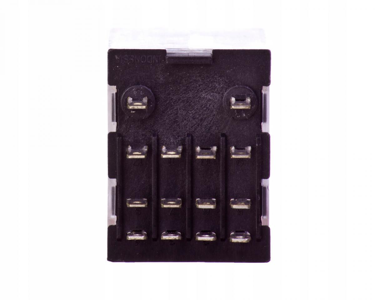 Przekaźnik pomocniczy wtykowy miniaturowy 6A, 230VAC,LED, 4 styki przełączn