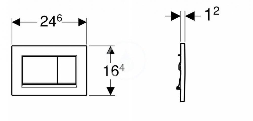 Przycisk uruchamiający GEBERIT Sigma20 prostokątny przedni biały/chrom