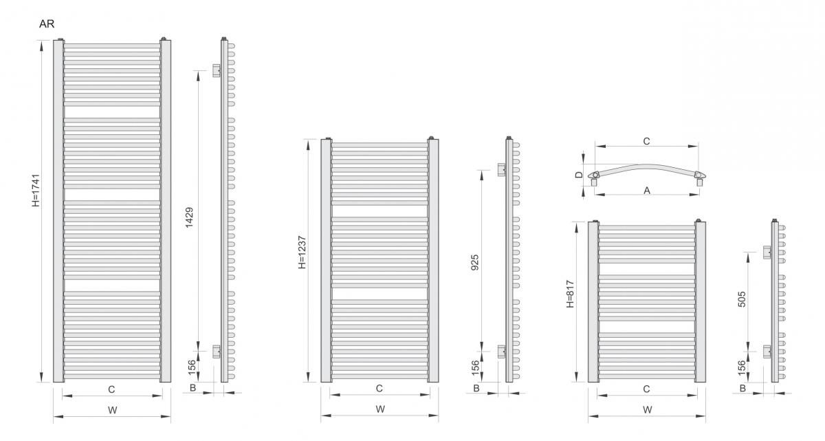Grzejnik ENIX Arrow-AR 1237x500 łazienkowy WYSYŁKA 48h