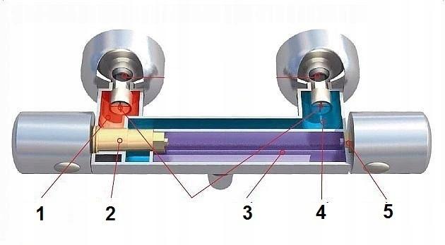 Bateria wannowo-prysznicowa dwuuchwytowa ścienna Hansgrohe Ecostat srebrny