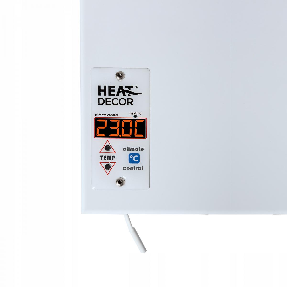 Grzejnik stalowy HD-WAVE STEEL z termostatem, moc 400 W - biały