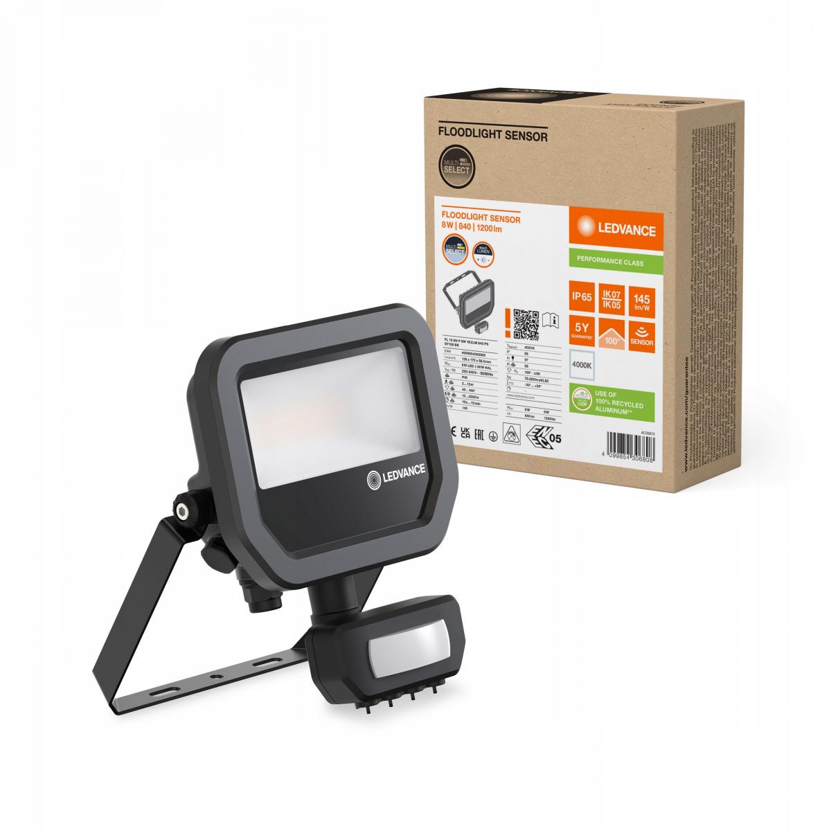 Naświetlacz Floodlight 10 SN P 8W 1K2LM 840 PS SY100 BK Naświetlacz z elast