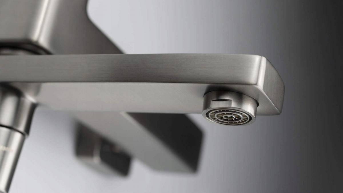 DEANTE Bateria wannowa Blur, titanium, ścienna - ze składaną wylewką