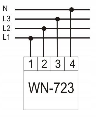 F&F Wskaźnik napięcia WN-723 trójfazowy, zakres: 3x200÷250V, 2 moduły